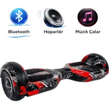RYDER STAR Elektrikli Kaykay Hoverboard 6.5 Inch Bluetooth Hoparlörlü Otomatik Akıllı Denge - RS-S5 Red Extreme