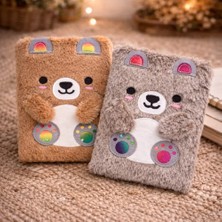 AyrStore Sevimli Ayıcık Peluş Çizgili Defter