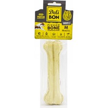 AyrStore Deri Köpek Çiğneti Pres Kemik 1X15CM Beyaz