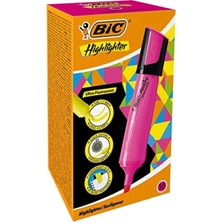 Bic Marking Flat Highlighter Fosforlu Kalem (İşaret Kalemi) Pembe 517963 (10 Lu Paket)