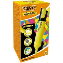 Bic Marking Flat Highlighter Fosforlu Kalem (İşaret Kalemi) Sarı 517962 (10 Lu Paket)