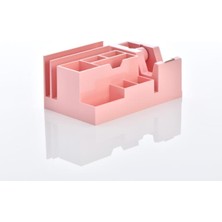  ops masa seti kalemlik (organizer) bant makinalı plastik pastel pembe klm 301
