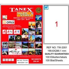 Tanex Tw-2001 Lazer Etiket 199X289 Mm Tw2001Las10100