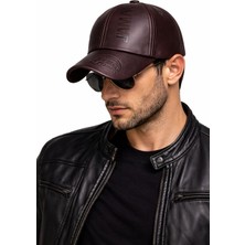 Valkyrie Erkek Koyu Kahverengi Deri Şapka Kavisli Siperlikli Ayarlanabilir Spor Günlük Baseball Cap