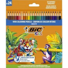 Bic Kids 24 Renk 525787 Smooth Kuru Boya Kalemi Türkiye Menşeli Renkli Kalem Seti