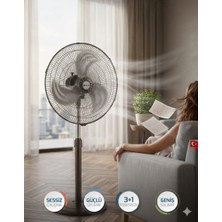 Aura New 75W Çelik Kanatlı Ayaklı Vantilatör 3 Kademeli Sessiz Çalışma ve Güçlü Üfleme
