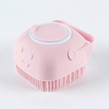 AyrStore Şampuan Hazneli Kedi Köpek  Duş Fırçası 11 cm Pembe