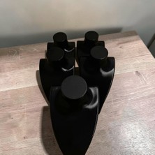 3D Tasarım Boyun Manken Kolye Standı (5li Ürün) Siyah