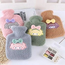 MidasTech   1 Litre Polar Peluş Örgülü,kurdeleli Saçlı Kız Model Sıcak Su Torbası