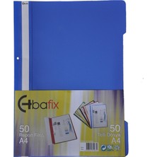 Bafix Telli Dosya Plastik A-4 Mavi Klasik 66724 50 Li (1 Paket 50 Adet)