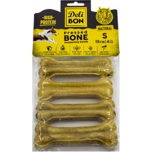 AyrStore Deri Köpek Çiğneti Pres Kemik 4X12CM Natural