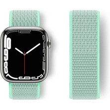 AyrStore Watch 38MM Hasırlı Cırtcırtlı Kordon - Turkuaz