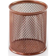  mas masa üstü kalemlik metal perforeli silindir rose gold 500
