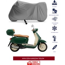 Honda Vt 750 C Shadow Yeni Özel Motor Brandası Arka Çanta Uyumlu (Bağlantı, Kilit Uyumlu)  4 Mevsim Koruma Gri