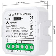 AyrStore Tuya Uyumlu Akıllı Anahtar Modülü, Çift Çıkışlı, Anahtar Girişli, 2X10A - 220V Röle, Google
