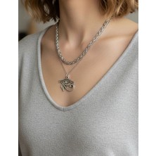 Silver Gümüş Kaplama 2'li Ra Güneş Tanrısı Kolye