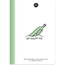 Keskin Color Hisli Şeyler Dikişli Not Defteri A5 80 Yaprak Renkli Sayfalar Çizgili Yeşil Bir Derdim Var 500643-99