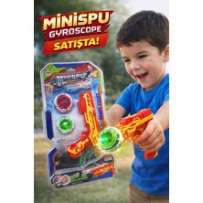 Beyblade Işıklı Fırlatmalı Gyro Topaç Oyunu, Çift Topaçlı Eğlenceli Oyuncak Seti 17X10 cm
