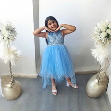 Ahsenim Bebe Robası Pullu Kuyruklu Kız Çocuk Abiye Elbise