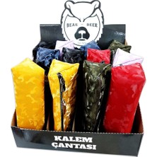  bearanddeer kalem çantası üçgen suni deri kamuflaj desenli bd-kcs040 (karışık renk 1 adet)