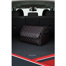 Peugeout 308  Uyumlu Krem Deri Araç Içi Organizer Kapitone Fermuarlı