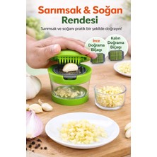 AyrStore Çıkarılabilir Hazneli Kapaklı Pratik Sarımsak ve Soğan Doğrayıcı – 2 Bıçak Seçenekli Profesyonel