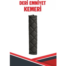 Honda Cıvıc Fc5 Uyumlu Emniyet Kemer Pedi Siyah Deri Siyah Dikişli