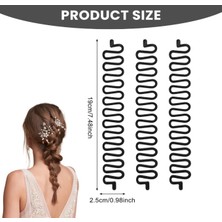 Razmo Housetredn 3-6 Adet Saç Örgü Aleti Rulosu Kancalı Sihirli Saç Bükme Şekillendirme Topuz Yapıcı Kendin Yap Saç Stili Aksesuarları Siyah