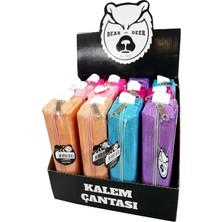  bearanddeer kalem çantsı küçük boy simli kalp desenli bd-kcs035 (karışık renk 1 adet)