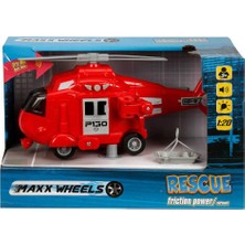 Sunman Oyuncak 1:20 Maxx Wheels Sesli ve Işıklı Kurtarma Helikopteri S01002320 (Karışık Renk 1 Adet)