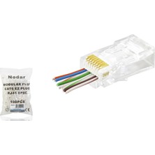 Skygo Cat6 RJ45 Konnektör - 100 Adet Şeffaf (ND2415 / Poşet Paket)