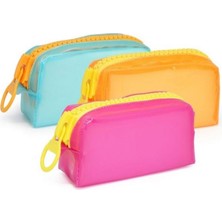 Ceo Kalem Kutusu Kalem Çantası Sport Kalın Fermuarlı Fosforlu Şeffaf Büyük Boy KL0020 (Karışık Renk 1 Adet)