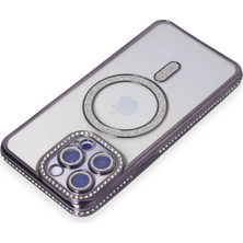 Colezium Iphone 14 Pro Max Kılıf Joke Simli Magneticsafe Kılıf - Derin Mor