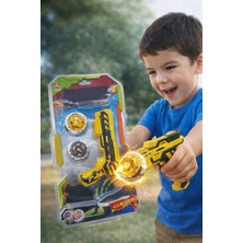 Beyblade Işıklı Fırlatmalı Gyro Topaç Oyunu, Çift Topaçlı Eğlenceli Oyuncak Seti 17X10 cm