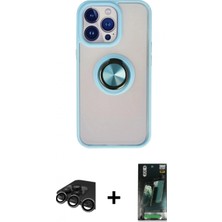 İlk El Grup Ieg™ iPhone 15 Pro Max Kılıf Yörünge Çizgi - Şeffaf 360 Full Body Arka Koruyucu + Titanyum Gri Raze Metal Kamera Lens