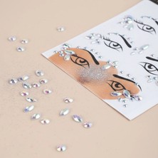 AyrStore Gümüş Taşlı Makyaj Yüz Süsü