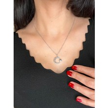 Antik Gümüş Kaplama Türk Bayrağı Ay Yıldız Kolye