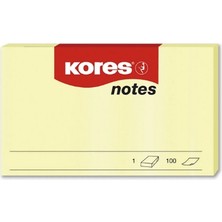 Kores Yapışkanlı Not Kağıdı Sarı 75X50Mm 100 Sayfa (12 Li Paket)