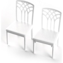 Jordania Ölçekli Mimari Maket Sandalye Beyaz 1/025 (2 Li Paket) Je07-E3025-01