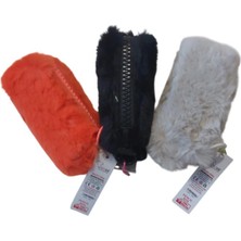  unicus kalem çantası big zip tavşan tüyü peluş xl uncs-1093 (karışık renk 1 adet)