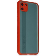 Dua Giyim Realme C11 Kılıf Miami Şeffaf - Kırmızı