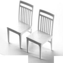 Jordania Ölçekli Mimari Maket Sandalye Beyaz 1/025 Je07-E3025-03 (2 Li Paket)
