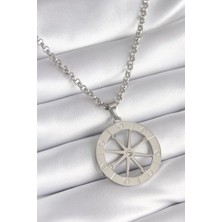 Skygo 316L Çelik Gümüş Renk Zirkon Taşlı Rüya Kapanı Model Işeme Detay Kadın Kolye - TJ-BKO8267