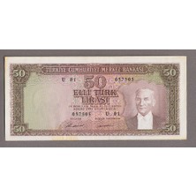 Urlanumis 5. Emisyon 50 Lira 1964 *nd (1976) 5th Emis. 7.tertip Çt Banknot