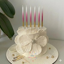 İstoç Parti 6'lı Ince Gold Renk Pasta Mumu 12,5 cm