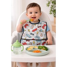 Tuem Baby Gramer Desenli Arkadan Bağlamalı Sıvı Geçirmez Mama ve Aktivite Önlüğü