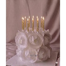 Bal10 Dünyası 10'lu Burgulu Küçük Gold Renk Pasta Mumu 7 cm