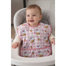 Tuem Baby Sıvı Geçirmez Bağcıklı Mama - Aktivite  Önlüğü- Cepli Giyilebilir Tavşan Desenli