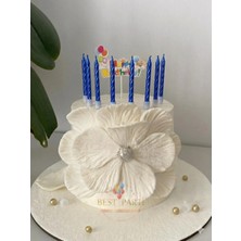 Best Parti 10'lu Burgulu Mavi Renk Pasta Mumu 7,5 cm
