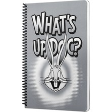 Mabbels Looney Tunes Whats Up Doc Spiralli Not Defteri Gri 80 Yaprak Çizgili 17X24Cm Dft-388487